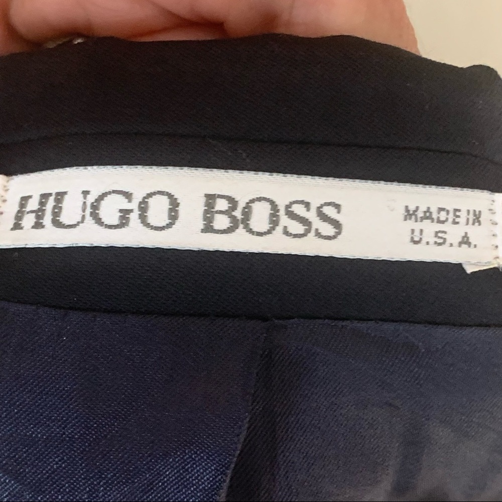BOSS HUGO BOSS “Al Capone” Double Breasted Blazer Sport Coat Pure New Wool Blue - Picture 5 of 16